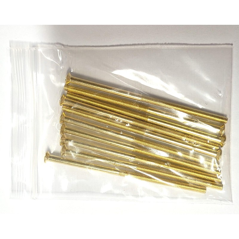 Pack of 10 Brass Electrical Screws 75mm X 3.5mm Brass(Gold)