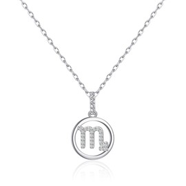 Philip Jones Scorpio Star Sign Zodiac Necklace with Zircondia® Crystals