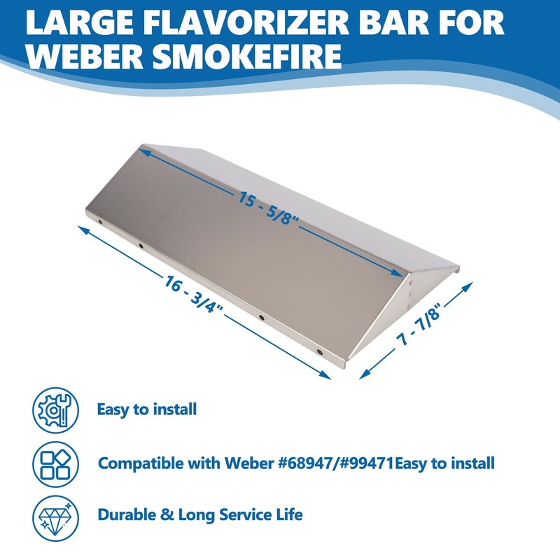 68947 Large Flavorizer Bar for Weber SmokeFire EX4 EX6 Wood
