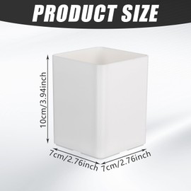 HAOWANWW 4 Pcs Pen Holder for Desk Pencil Holder White Pen Pot Square Plastic Pencil Organizer Pen Cup Makeup Brush Storage Organizer Waterproof Multifunctional for School Home Office Supplies