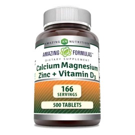 Calcio Magnesio Zinc  Vitamina D3 500 Tab Salud Osea Sin Sabor                                                                                        