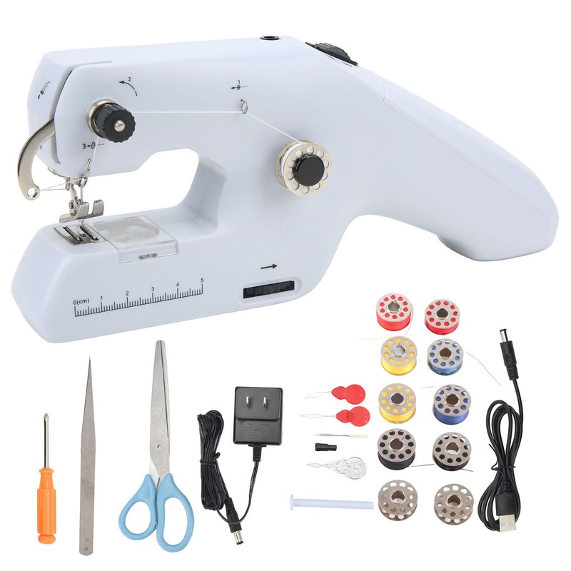 Handheld Sewing Machine Portable Electric Dual Line Sewing Machine with