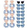 TIOSRU 16Pcs Bachelorette Party Favors Silk Satin Scrunchies Blue Heart