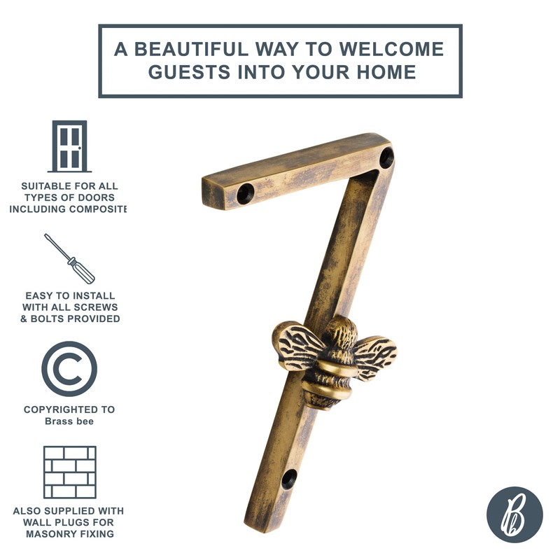 Heritage Brass bee House Number with Bee design | 5