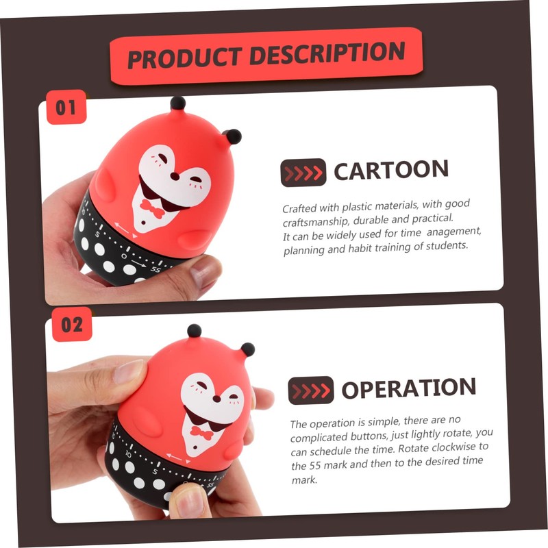 SHOWERORO Adorable Mechanical Kitchen Timer Creative Reminder for Study Cooking