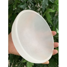 GAF TREASURES Extra Large Selenite Bowl, 6" Gemstone Carved Selenite Crystal Charging Bowl, Large Selenite Crystals Bowl For Smudging and Reiki