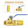 GASHER 3PCS 1/2 Inch Brass Mini Ball Valve Shut Off