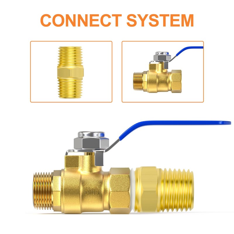 GASHER 3PCS 1/2 Inch Brass Mini Ball Valve Shut Off