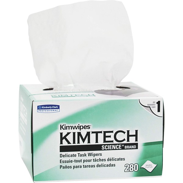 Kimberly-Clark PROFESSIONAL Kimwipes Delicate Task Kimtech Science Wipers (34155), White, 1-PLY, 60 Pop-Up Boxes / Case, 280 Sheets / Box, 16,800 Sheets / Case