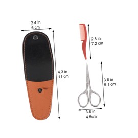 Baluue 2pcs Set Mustache Trimming Scissors Beard Clippers for Men Beard Shears Kit Men Grooming Kit Beard Scissors Face Care Kit Beard Grooming Kit Mustache Scissors Beard Cutter