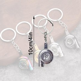 WEZCHUGHAOL Car Turbo Spinner Keychain Mini Turbocharger Key Chain for Car Keys Parts Accessories(Bright Silver)
