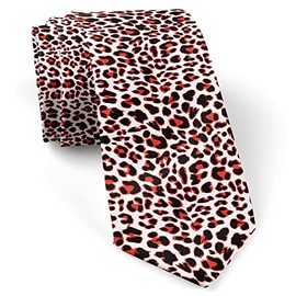 ( Leopard Jaguar Red ) Fashion Novelty Necktie, Conversation Neckwear Ties Great for Party and Events