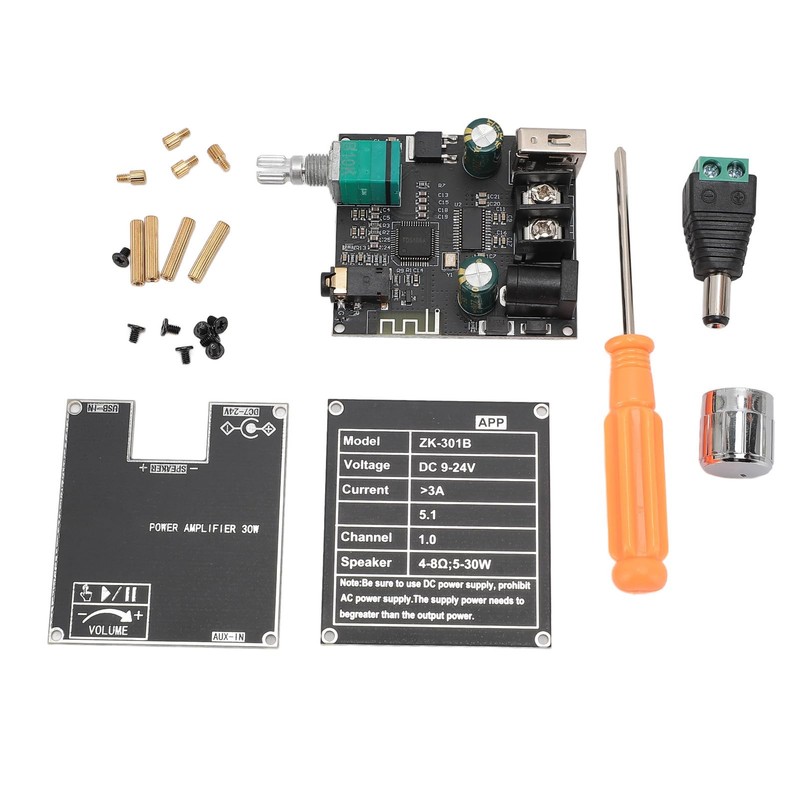 Bluetooth 5.1 Amplifier Board, DC 9-24V Mono Audio Amp Board,
