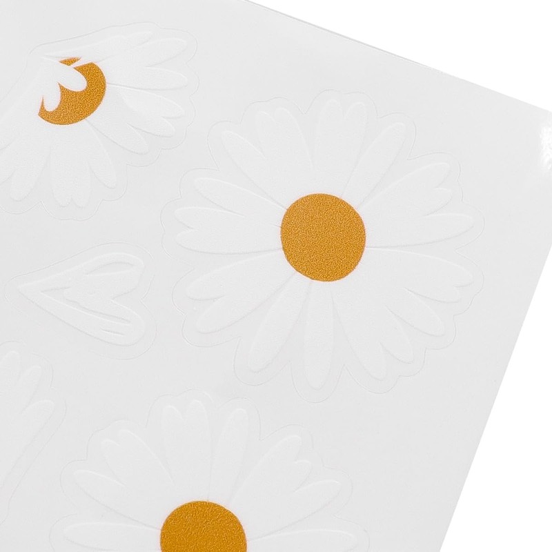 Sarini 2pcs Daisy Stickers Bicycle Daisy Stickers Waterproof Frame Stickers