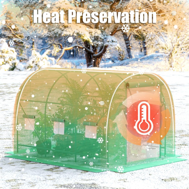 10×7×7 FT Greenhouses for Outdoors Heavy Duty, Large Walk in