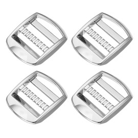 PATIKIL Ladder Lock Buckle Slider 20mm, 4 Pack Zinc Alloy Adjustable Webbing Strap Release Buckles Belt Tri-Glide for Backpack Sewing DIY, Silver