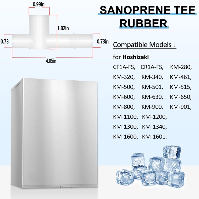 4A0177-01 Sanoprene Tee Replacement for Hoshizaki Ice Maker Machine Water