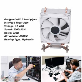 Cuifati CPU Air Cooler 230W TDP 3 Pin 12VDC 2000RPM Hydraulic Bearing CPU Cooler with 90mm Fan for 775 1150 1151 1155 1156 1200 1700 1356 1366
