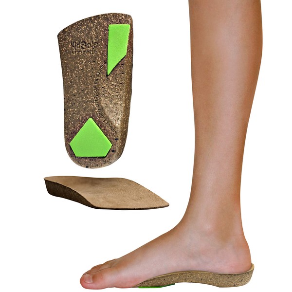 KidSole Plantilla de soporte para arco de corcho de neón de 3/4 de longitud para niños con pronación de pies, pies planos o cualquier otro problema de soporte de arco sin diagnosticar. (Talla para niños 0-3.5)