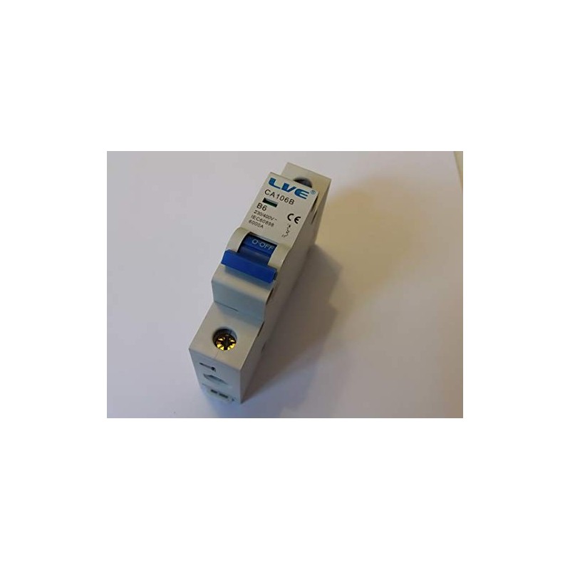 LVE 6 AMP Type B6A Live MCB Single Pole Circuit