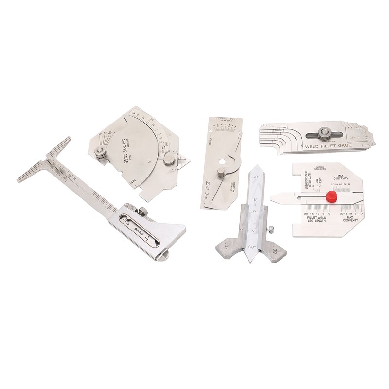 6Pcs Weld Gauge Set Fillet Include Hi Lo Gauge Porosity