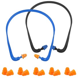 Pack of 2 ear protectors, ear protection bars, hearing protection, including 5 pairs of replacement earplugs, comfortable to wear, suitable for use during sleep