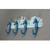 Zeckos Enchanting Blue and White Cast Iron Seahorse Nautical Sea