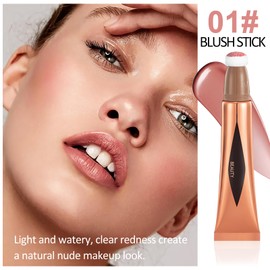 Prreal 3 Pieces Contour Beauty Wall, Cream Matte Face Blush Highlighter with Cushion Applicator, Lightweight Liquid Concealer Blush Highlighter Stick, Shimmer Long Lasting Body Face Makeup Pen