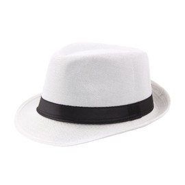 URTERYSER Fedora Hat, Short Brim Fedora Solid Color Beach Summer Sun Hat Ganster Accessory