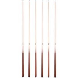 OKKO 1 pc Commercial Pool Billiard Maple Cue Sticks 57”, Glue-On Tip, Pack of 6 (20 oz)