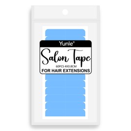 Yunle Hair Extension Tape, Tape in Tape Replacement Pre-Cut Tape for Hair Extensions 60 PCS Professional Extensions Tape #Blue 4x0.8CM/1.6x0.3IN