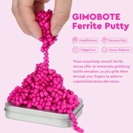 GIMOBOTE Original 300+ Ferrite Putty Rose Red, Fidget Toy Ferrite Rocks for Stress Relief, Sensory Toy for Adults & Teens 14+, Ferrite Stone Fidget Present for Office Holiday Stocking Stuffer
