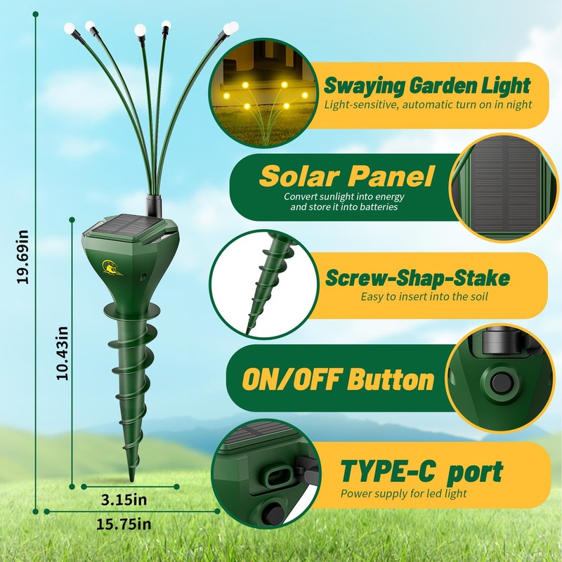 X-octenol 2 Pack Mole Repellent for Lawns Solar Powered Gopher