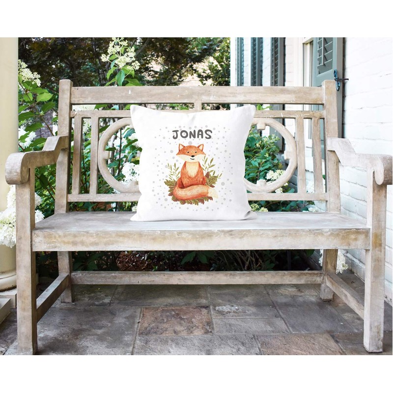 SpecialMe® Cushion Cover with Name Fox Cotton 40 x 40