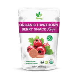 Big Green Organic Food - Organic Hawthorn Berry Snacks, Minimal Added Sugar, Nutrient-Rich, Tart & Sweet Healthy Snack, Natural Superfruit Treat, 3.5oz (2 packs) (Chips)