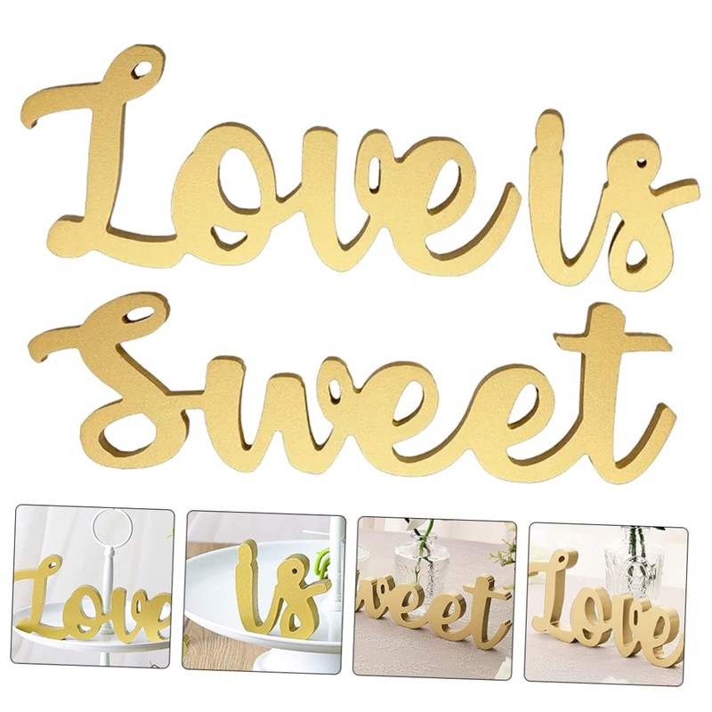 LABRIMP Wedding Table Sign Love is Wooden Letters Large Rustic