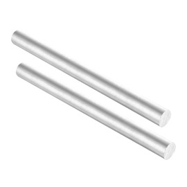 sourcing map Aluminum Solid Round Rod Lathe Bar 25mm x 300mm for DIY Craft Tool 2 Pcs