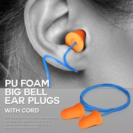 Glove Station Disposable Ear Plugs, 100 Pairs – Corded Foam Ear Plugs for Sleeping & Noise Reduction, Individually Wrapped, 26dB NRR, Hi-Viz Orange, Hearing Protection for Work & Travel