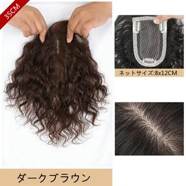Hair Top Piece Short Hair Perm Curly Hair Top Hair Extension Partial Wig with Whole Hair Piece Bangs Wigs Hidden Gray Hair Increasing Hair Removal Hidden Wig Top Cover Hair For Everyday Commuting Natural Fluffy Wig (13.8 inches (35 cm) Dark Brown)