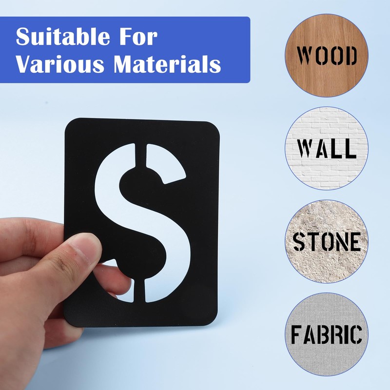 TPTGIAR 42 PCS Letter Stencils Large, 4 Inch Plastic Stencils