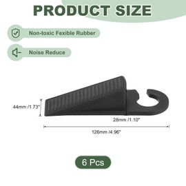uxcell 6 Pcs Door Stoppers for Bottom of Door, 28mm/1.10 Inch Door Stops, TPR Rubber Door Stopper Wedge Anti Slip, Window Stopper Door Stackable, Black