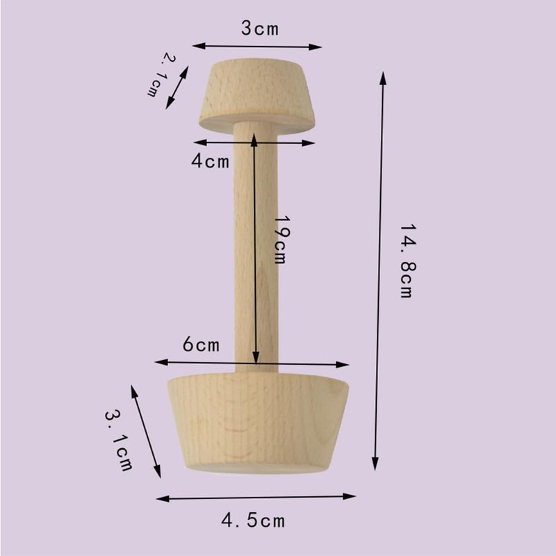 PRETYZOOM Double Ended Wooden Egg Tart Tamper Tool for Baking
