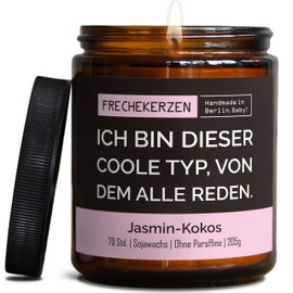 Lustige Duftkerze mit Spruch für Beste FreundIn | Handgemacht aus Sojawachs | In Geschenkbox | Nachhaltiges Geschenk Freundschaft Freundin Freund Partner Schwester BFF |Jasmin-Kokos
