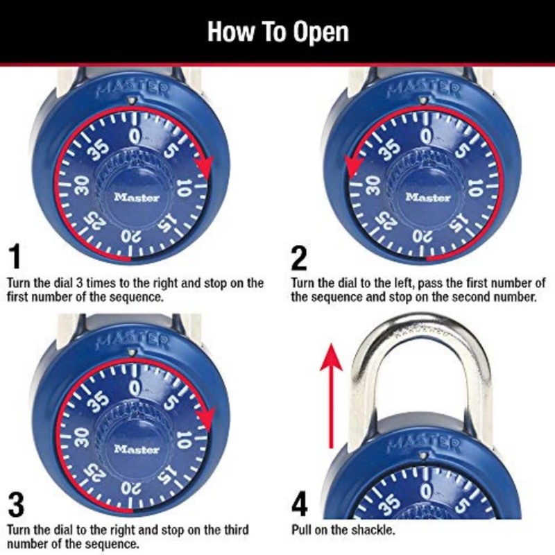 Master Lock 1530DCM Locker Lock Combination Padlock, 1 Count (Pack
