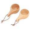 2Pcs Camping Mug Drinking Tea Cup Rubber Wood Mini Portable