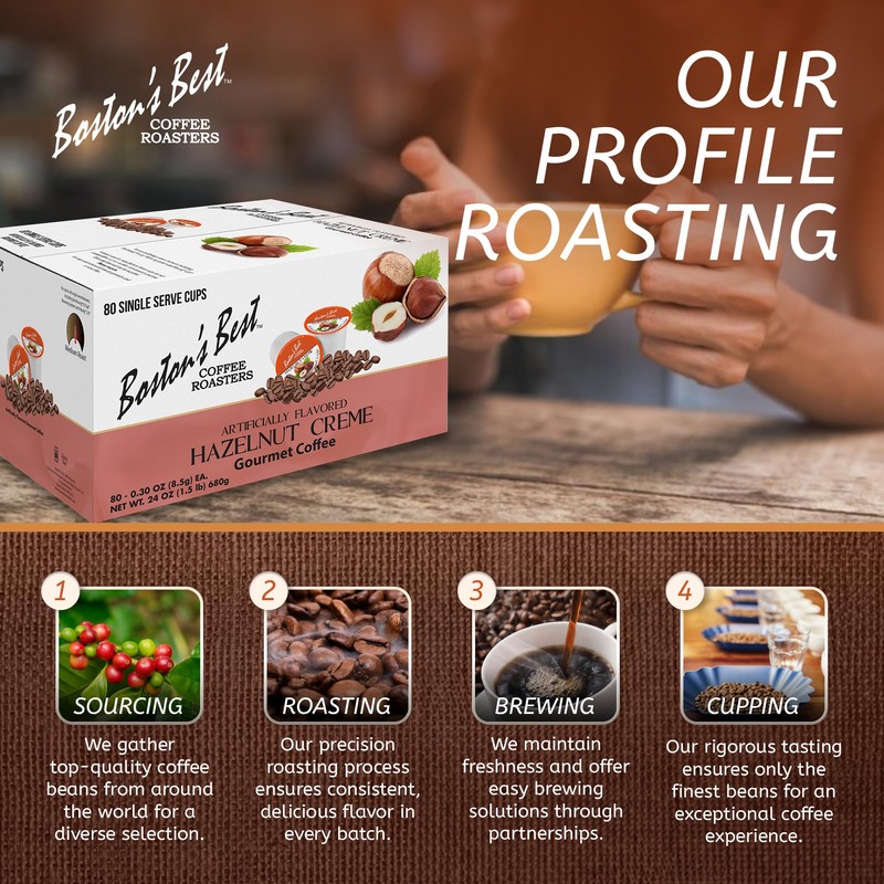 Boston’s Best - Hazelnut Creme Flavored Delicious Gourmet Coffee Compatible