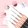Komall Metallic Nail Art Brushes, 5Pcs Liner Brush Set, UV