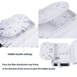 fyboptwu - 6 Core Fiber Optical Terminal Box Fiber Optic Distribution Enclosure with 6pcs LC Duplex Singlemode Coupler, FTTH Fiber Optic Accessories 9.64 x 8.66 x 2.56inch