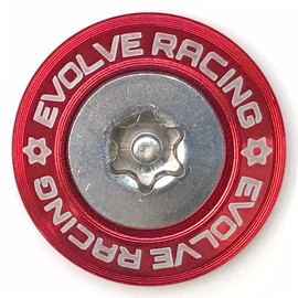 EVOLVERACING Anti-Theft Bolt Set for License Plates, Roadworthy (Red, Bolt Length 15mm)