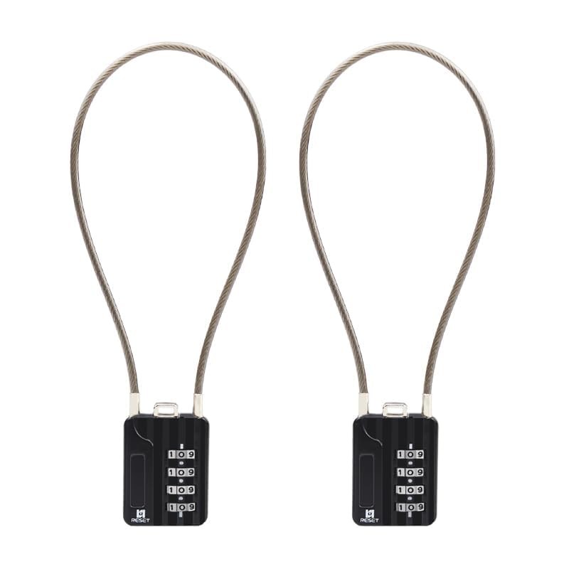 RESET-200 4 Digit Combination Padlock with 30 cm Steel Cable,High